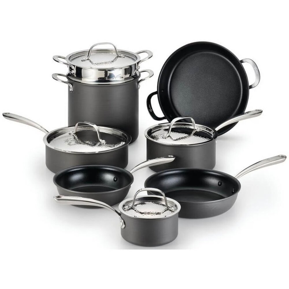 Lagostina H904SC64 Nera Hard Anodized 12-Piece Cookware Set